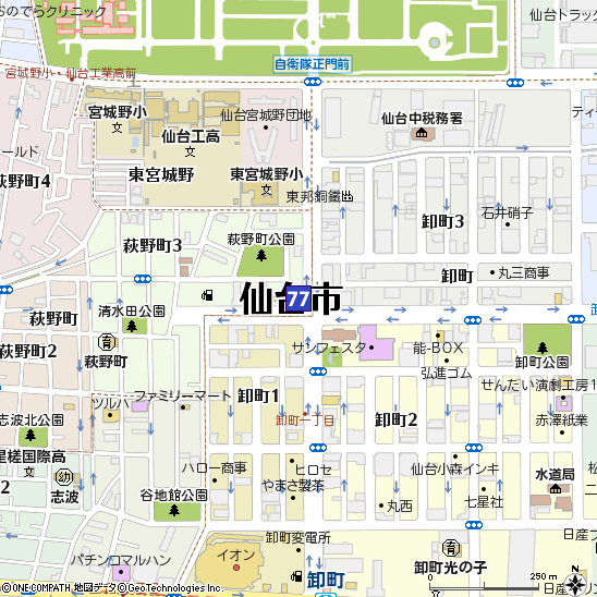卸町支店付近の地図